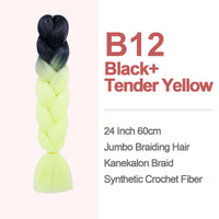 Jumbo Braiding Hair 60cm Hair Extensions Kanekalon Braid Synthetic Crochet Fiber two-tone