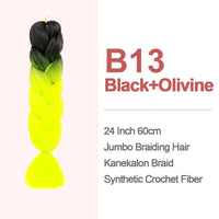 Jumbo Braiding Hair 60cm Hair Extensions Kanekalon Braid Synthetic Crochet Fiber two-tone