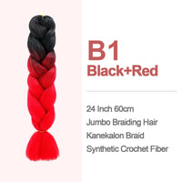 Jumbo Braiding Hair 60cm Hair Extensions Kanekalon Braid Synthetic Crochet Fiber two-tone