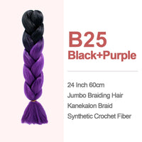 Jumbo Braiding Hair 60cm Hair Extensions Kanekalon Braid Synthetic Crochet Fiber two-tone