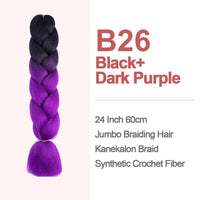 Jumbo Braiding Hair 60cm Hair Extensions Kanekalon Braid Synthetic Crochet Fiber two-tone