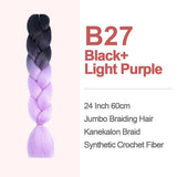Jumbo Braiding Hair 60cm Hair Extensions Kanekalon Braid Synthetic Crochet Fiber two-tone