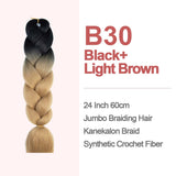 Jumbo Braiding Hair 60cm Hair Extensions Kanekalon Braid Synthetic Crochet Fiber two-tone