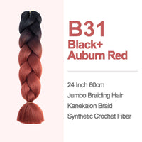Jumbo Braiding Hair 60cm Hair Extensions Kanekalon Braid Synthetic Crochet Fiber two-tone