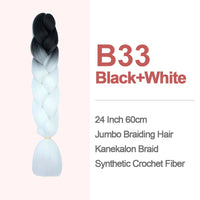 Jumbo Braiding Hair 60cm Hair Extensions Kanekalon Braid Synthetic Crochet Fiber two-tone