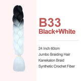 Jumbo Braiding Hair 60cm Hair Extensions Kanekalon Braid Synthetic Crochet Fiber two-tone