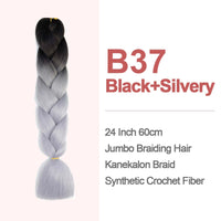 Jumbo Braiding Hair 60cm Hair Extensions Kanekalon Braid Synthetic Crochet Fiber two-tone