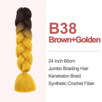 Jumbo Braiding Hair 60cm Hair Extensions Kanekalon Braid Synthetic Crochet Fiber two-tone