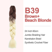 Jumbo Braiding Hair 60cm Hair Extensions Kanekalon Braid Synthetic Crochet Fiber two-tone