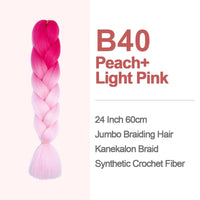 Jumbo Braiding Hair 60cm Hair Extensions Kanekalon Braid Synthetic Crochet Fiber two-tone