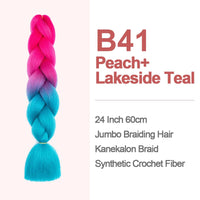 Jumbo Braiding Hair 60cm Hair Extensions Kanekalon Braid Synthetic Crochet Fiber two-tone