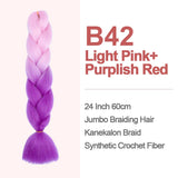 Jumbo Braiding Hair 60cm Hair Extensions Kanekalon Braid Synthetic Crochet Fiber two-tone