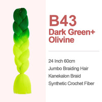 Jumbo Braiding Hair 60cm Hair Extensions Kanekalon Braid Synthetic Crochet Fiber two-tone