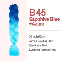 Jumbo Braiding Hair 60cm Hair Extensions Kanekalon Braid Synthetic Crochet Fiber two-tone