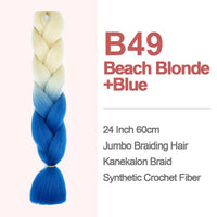 Jumbo Braiding Hair 60cm Hair Extensions Kanekalon Braid Synthetic Crochet Fiber two-tone