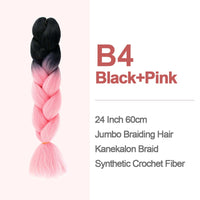 Jumbo Braiding Hair 60cm Hair Extensions Kanekalon Braid Synthetic Crochet Fiber two-tone