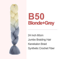 Jumbo Braiding Hair 60cm Hair Extensions Kanekalon Braid Synthetic Crochet Fiber two-tone
