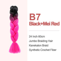 Jumbo Braiding Hair 60cm Hair Extensions Kanekalon Braid Synthetic Crochet Fiber two-tone