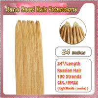 24" Nano Bead Hair Extensions 100 Stands Full Head (Blonde）