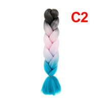 Jumbo Braiding Hair 60cm Hair Extensions Kanekalon Braid Synthetic Crochet Fiber three-colour