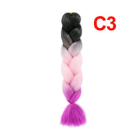 Jumbo Braiding Hair 60cm Hair Extensions Kanekalon Braid Synthetic Crochet Fiber three-colour