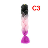Jumbo Braiding Hair 60cm Hair Extensions Kanekalon Braid Synthetic Crochet Fiber three-colour