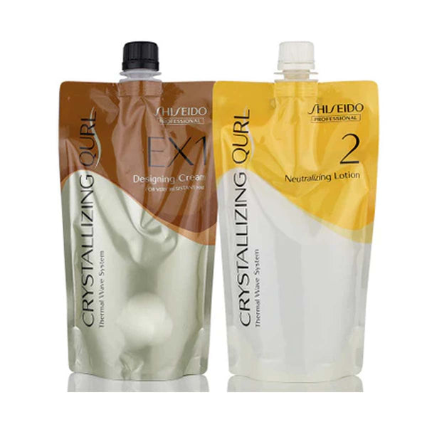 Shiseido Crystallizing Qurl Designing  Cream Set Choices  EX1 + 2 Resistant Hair 400g SALON BARBER