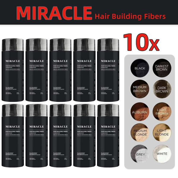 10 Bottles 10x Miracle Hair Building Fibers