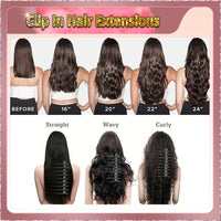 22'' Clip In Hair Extensions 3 Pieces 21 Clips Standard Full Head（Blonde）