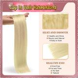 22'' Clip In Hair Extensions 3 Pieces 21 Clips Standard Full Head（Blonde）