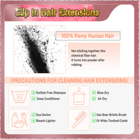 22'' Clip In Hair Extensions 3 Pieces 21 Clips Standard Full Head（Blonde）