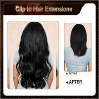 21'' Russian Hair On Darker Range Clip In Hair Extensions 3 Pieces 21 Clips Standard Full Head  25