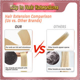 22'' Clip In Hair Extensions 3 Pieces 21 Clips Standard Full Head（Blonde）