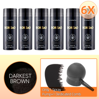 6 Bottles 6X ROICIAO Hair Loss Building Fibers (168g) Keratin Concealer+(Only 1 spray Pump+1 Dedicated Comb)
