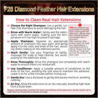 26'' On Darker Range F28 Diamond Feather Hair Extensions  100 Strands Standard Full Head  25