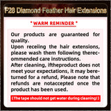 26'' On Darker Range F28 Diamond Feather Hair Extensions  100 Strands Standard Full Head  25
