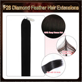 26'' On Darker Range F28 Diamond Feather Hair Extensions  100 Strands Standard Full Head  25