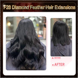 26'' On Darker Range F28 Diamond Feather Hair Extensions  100 Strands Standard Full Head  25