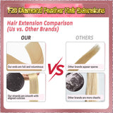 26'' F28 Diamond Feather Hair Extensions 100 Strands Standard Full Head (Blonde）