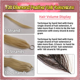 26'' Russian Hair  On Blonde Range F28 Diamond Feather Hair Extensions  100 Strands Standard Full Head  26