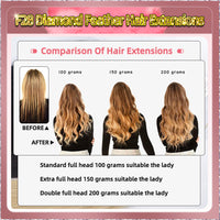 26'' Russian Hair  On Blonde Range F28 Diamond Feather Hair Extensions  100 Strands Standard Full Head  26
