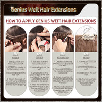 20'' Russian Hair On Darker Range Genius Weft Hair Extensions 2 Strips Standard Full Head  27