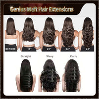 20'' Russian Hair On Darker Range Genius Weft Hair Extensions 2 Strips Standard Full Head  27