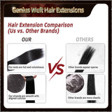20'' Russian Hair On Darker Range Genius Weft Hair Extensions 2 Strips Standard Full Head  27