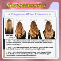 22'' Russian Hair On Blonde Range Genius Weft Hair Extensions 2 Strips Standard Full Head 26