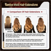 20'' Russian Hair On Darker Range Genius Weft Hair Extensions 2 Strips Standard Full Head  27