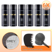 6 Bottles 6X ROICIAO Hair Loss Building Fibers (168g) Keratin Concealer+(Only 1 spray Pump+1 Dedicated Comb)