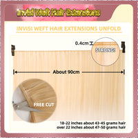 18'' Russian Hair On Blonde Range Invisi Weft Hair Extensions 2 Strips Standard Full Head  28