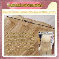 18'' Russian Hair On Blonde Range Invisi Weft Hair Extensions 2 Strips Standard Full Head  28