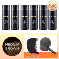 6 Bottles 6X ROICIAO Hair Loss Building Fibers (168g) Keratin Concealer+(Only 1 spray Pump+1 Dedicated Comb)